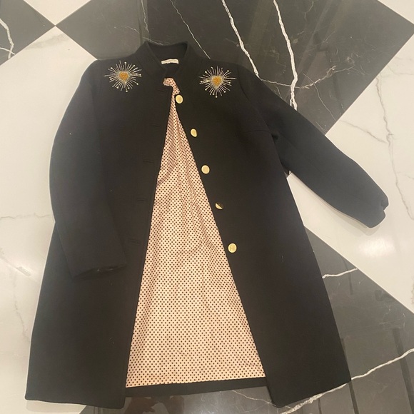 Black Coat with Gold Accents from Paris! - Picture 2 of 5